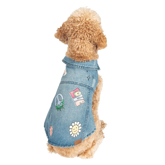 Justice Pet Denim Printed Dog Jacket, XS Animals & Pet Supplies > Pet Supplies > Dog Supplies > Dog Apparel Lexington Resources L  