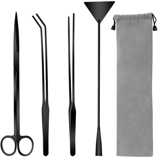 Plutput Aquascape Tool Kit Long Stainless Steel Aquarium Plant Tools Aquarium Tweezers Scissors Spatula Tool Set for Fish Tank Aquascape Aquarium Cleaning Animals & Pet Supplies > Pet Supplies > Fish Supplies > Aquarium Cleaning Supplies Pluput   