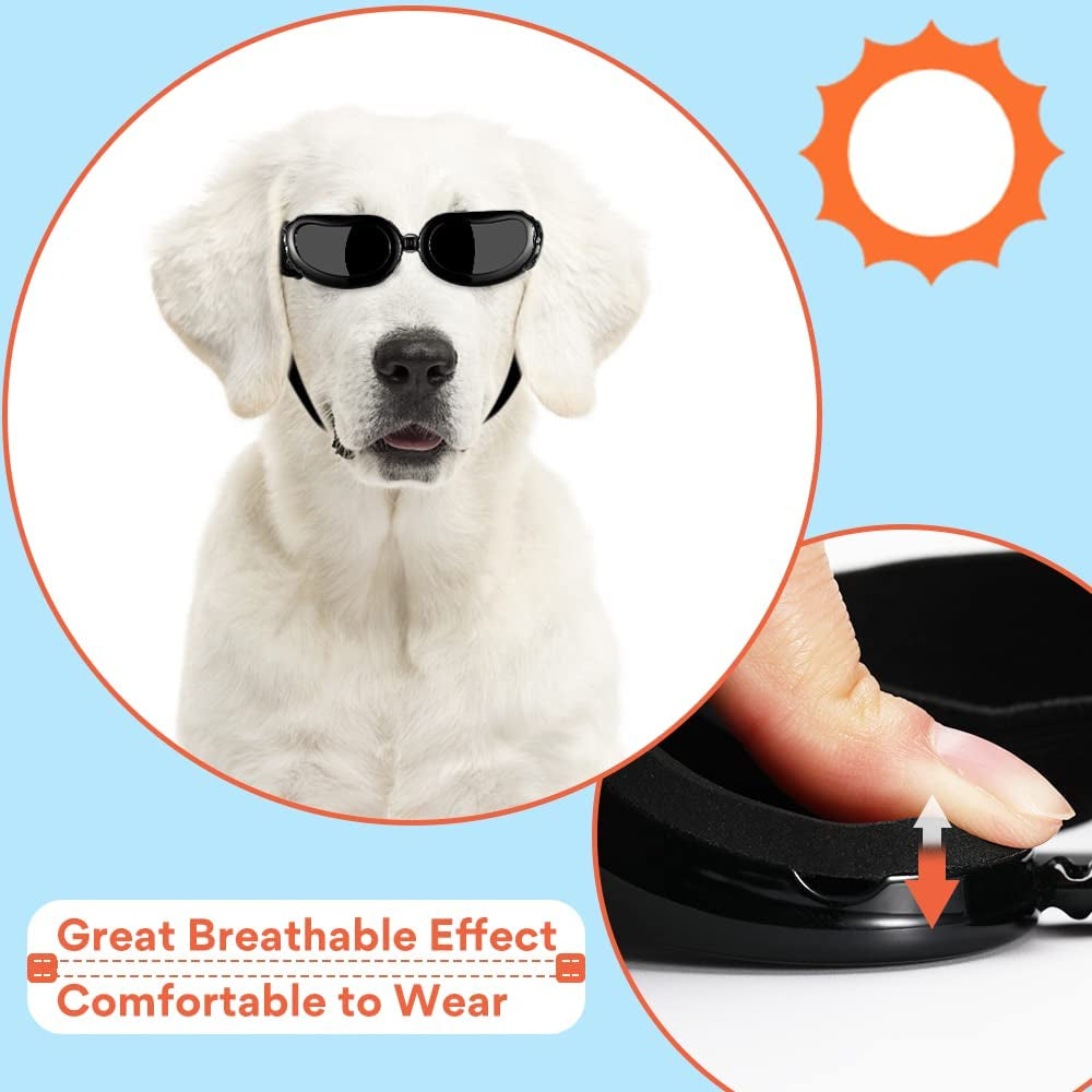 Small Dog Sunglasses Goggles, MAUMAPET UV Protection Goggles Eye Wear Protection with Adjustable Strap Waterproof Pet Sunglasses for Puppy Sun Glasses Dog Windproof Snowproof Anti-Fog Glasses Animals & Pet Supplies > Pet Supplies > Dog Supplies > Dog Apparel MAUMAPET   