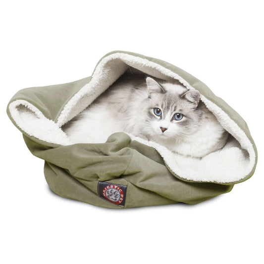 Majestic Pet Suede 17 In. Burrow Cat Bed Animals & Pet Supplies > Pet Supplies > Cat Supplies > Cat Beds Majestic Pet Products Sage  