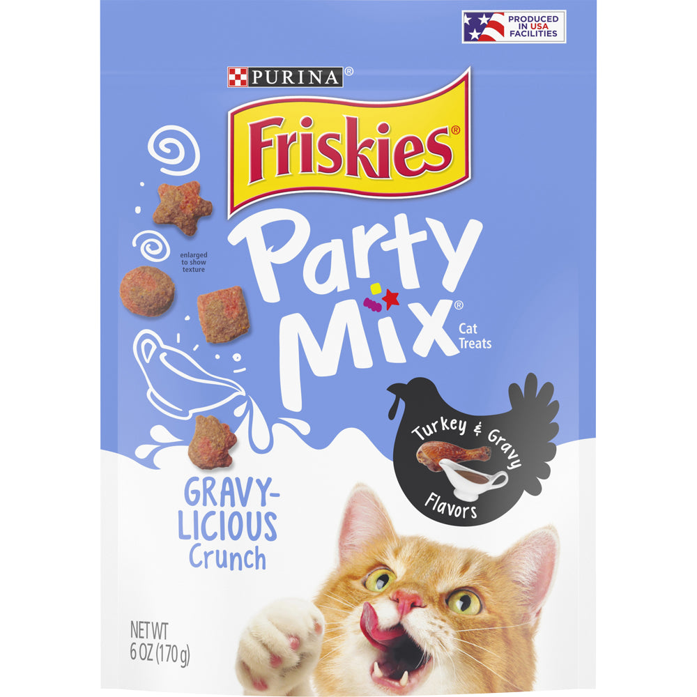 Friskies Cat Treats, Party Mix Crunch Gravylicious Turkey & Gravy Flavors, (6) 6 Oz. Bags Animals & Pet Supplies > Pet Supplies > Cat Supplies > Cat Treats Nestlé Purina PetCare Company   