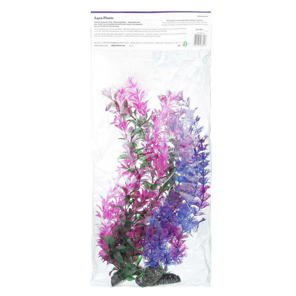 Penn-Plax Aqua-Plants Plastic Aquarium 3 Piece Plant Bundle – Multicolor – 16” Height Animals & Pet Supplies > Pet Supplies > Fish Supplies > Aquarium Decor Penn-Plax   