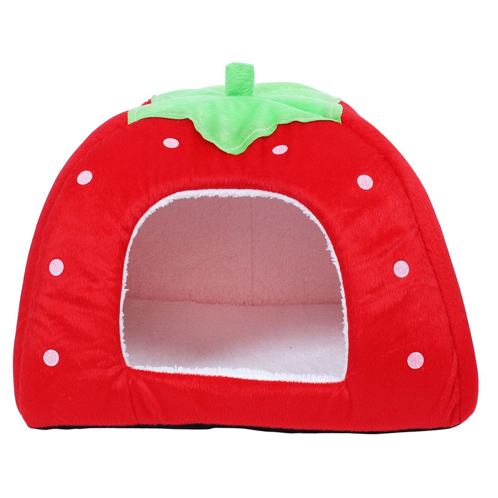 Foldable Strawberry Pet Dog Cat Bed Doggy Kennel House Puppy Basket Pat L Animals & Pet Supplies > Pet Supplies > Cat Supplies > Cat Beds Unique-Bargains   