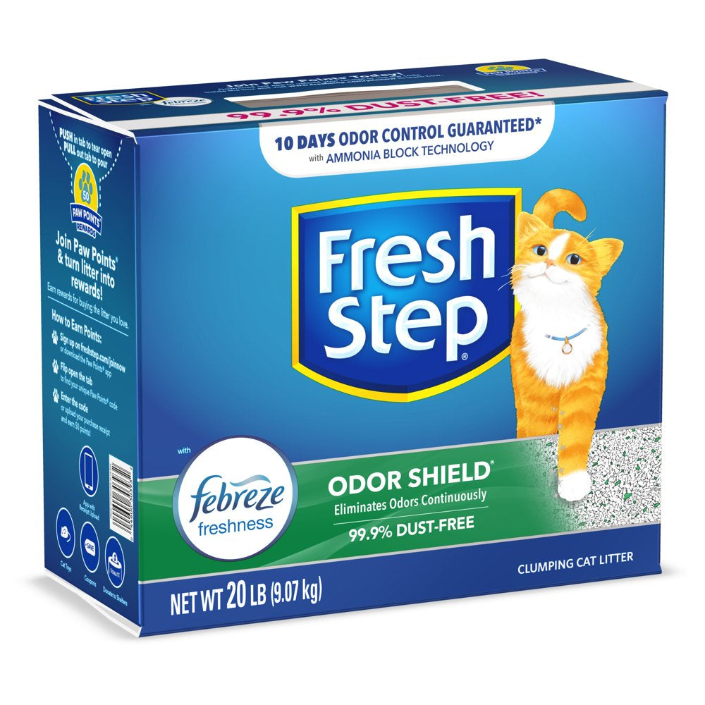 Fresh Step Odor Shield Scented Litter with the Power of Febreze, Clumping Cat Litter, 20 Pounds Animals & Pet Supplies > Pet Supplies > Cat Supplies > Cat Litter The Clorox Company   