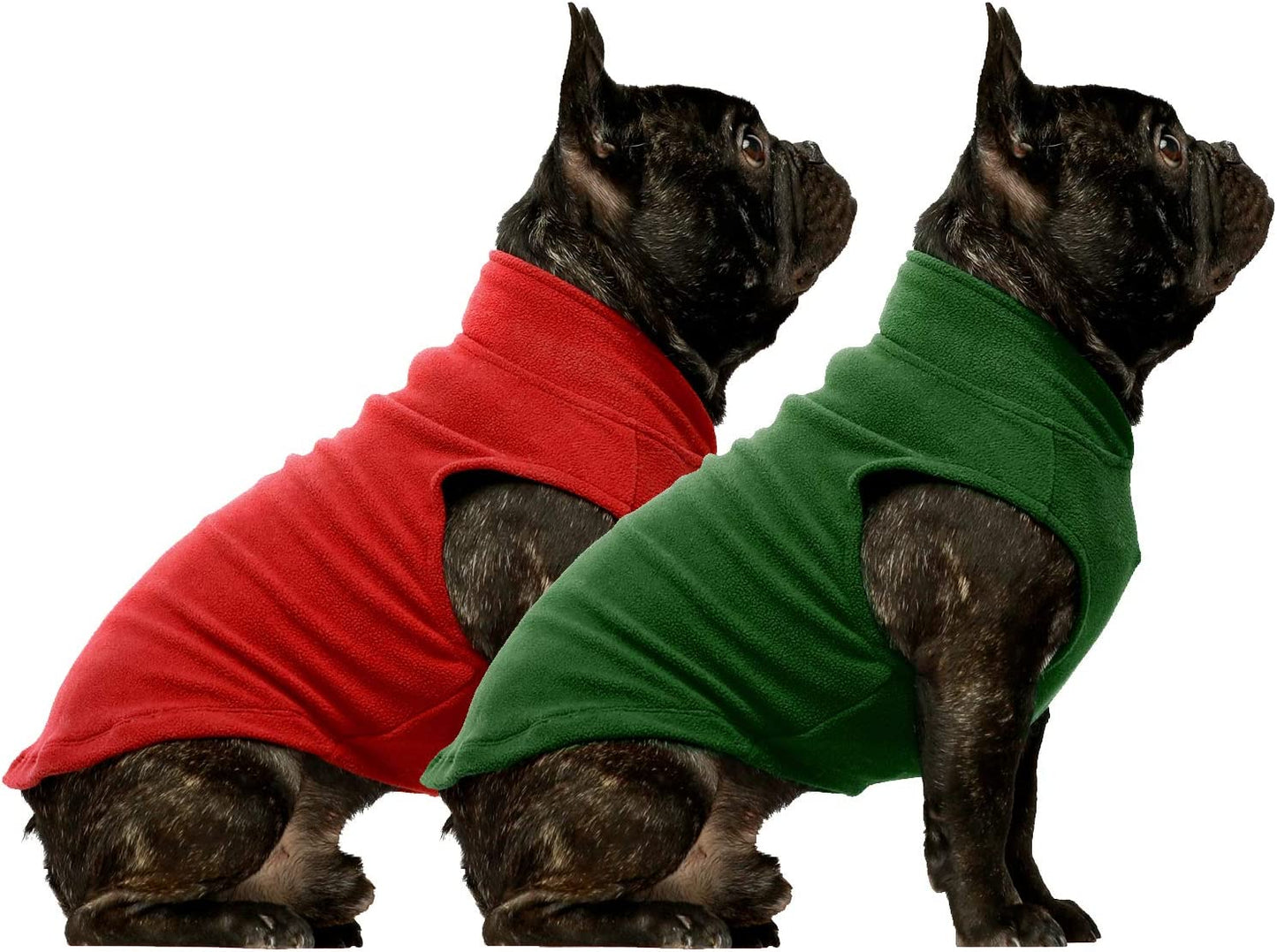 Fitwarm 3 Pack Classic Fleece Dog Sweater, Turtleneck Dog Sweatshirt, Dog Winter Clothes for Small Dogs Boy Girl, Pet Pullover Jumper, Cat Apparel, Blue, Grey, Navy, Small Animals & Pet Supplies > Pet Supplies > Dog Supplies > Dog Apparel Fitwarm Red-Green Small 