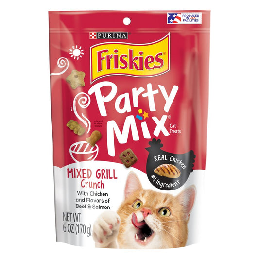 Friskies Cat Treats, Party Mix Mixed Grill Crunch, 6 Oz. Pouch Animals & Pet Supplies > Pet Supplies > Cat Supplies > Cat Treats Nestlé Purina PetCare Company   