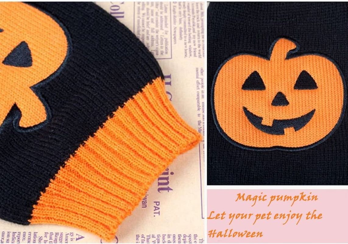 NACOCO Dog Sweater Pumpkin Pet Sweaters Halloween Holiday Party for Cat and Puppy (S) Animals & Pet Supplies > Pet Supplies > Dog Supplies > Dog Apparel NACOCO   