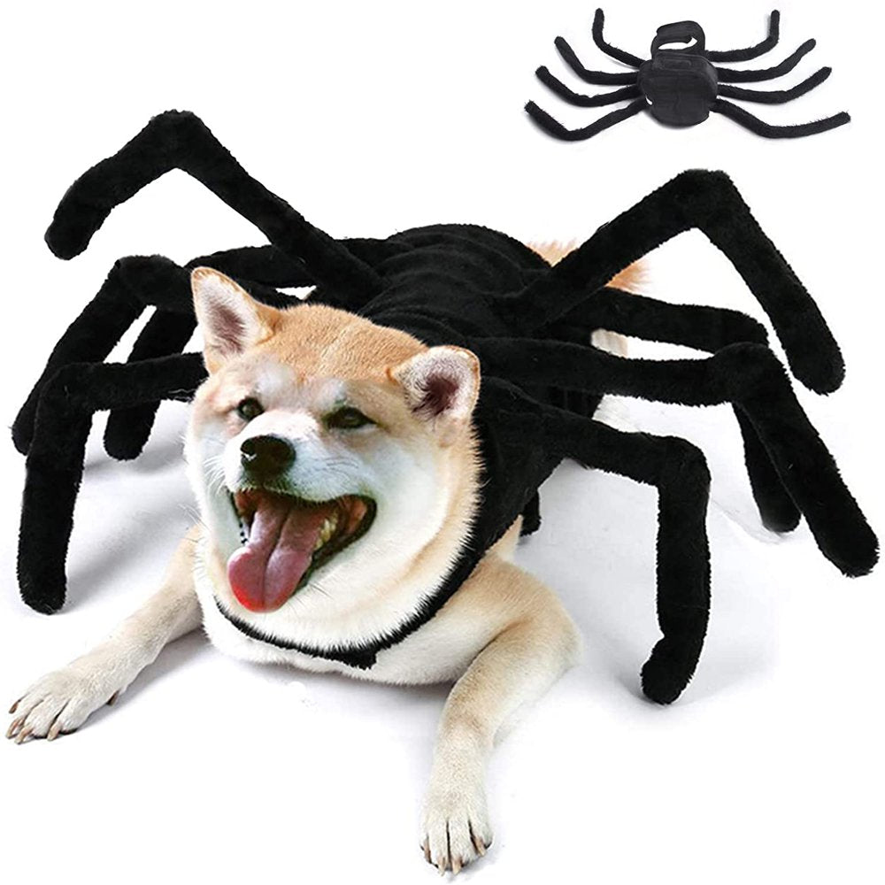 Dog Halloween Costumes- Dogs Cats Spider Costume for Halloween Party, Pets Spider Cosplay Costumes Dress up Apparel Accessories for Medium Small Dogs Cats Puppy, Size S/M/L/XL/XXL Animals & Pet Supplies > Pet Supplies > Cat Supplies > Cat Apparel Petmoko L  