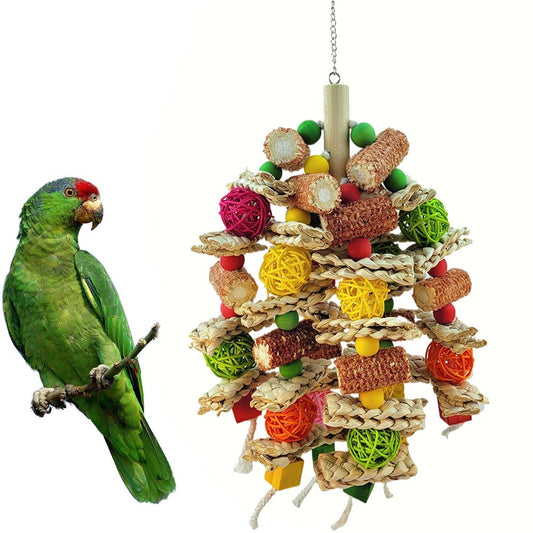 Bird Toys Natural Wooden Toys for African Gray Parrots Parrots Macaw Food Grade Parrot Cage Toys Animals & Pet Supplies > Pet Supplies > Bird Supplies > Bird Toys Huahong 1 Pack  
