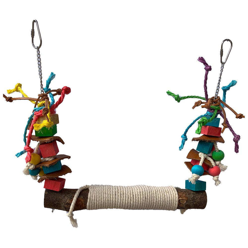 Walmeck Bird Swing Perch for Birds Chewing Toy Parrot Chew Toy Bird Cage Hanging Training Toy Accessories for Large Medium Birds Animals & Pet Supplies > Pet Supplies > Bird Supplies > Bird Cage Accessories Walmeck   