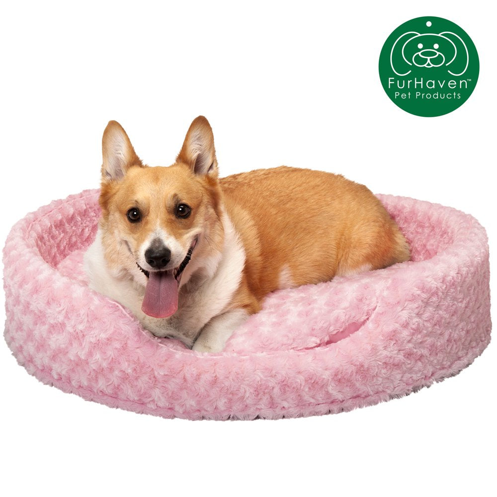 Furhaven | Oval Ultra Plush Pet Bed for Dogs & Cats, Strawberry, Medium Animals & Pet Supplies > Pet Supplies > Cat Supplies > Cat Beds FurHaven Pet XL Strawberry 