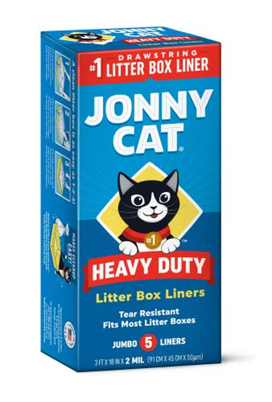 JONNY CAT Heavy Duty Litter Box Liners, Jumbo, 5Ct Animals & Pet Supplies > Pet Supplies > Cat Supplies > Cat Litter Box Liners JONNY CAT   