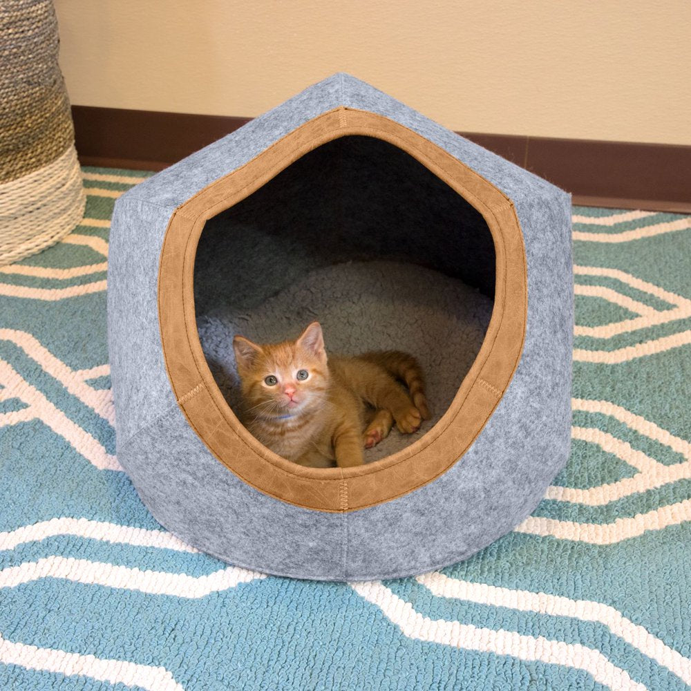 Kitty City Large Faux Leather Trimmed Felt Cat Cave, Felt Bed, Felt Lounge, Cat/Kitten Animals & Pet Supplies > Pet Supplies > Cat Supplies > Cat Beds Sport Pet   