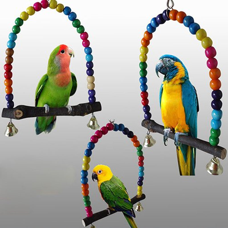 Besufy Pet Swing,Colorful Bird Toy Parrot Swing Cage Stand Frame Cockatiel Budgie Hanging Hammock Animals & Pet Supplies > Pet Supplies > Bird Supplies > Bird Toys Besufy   