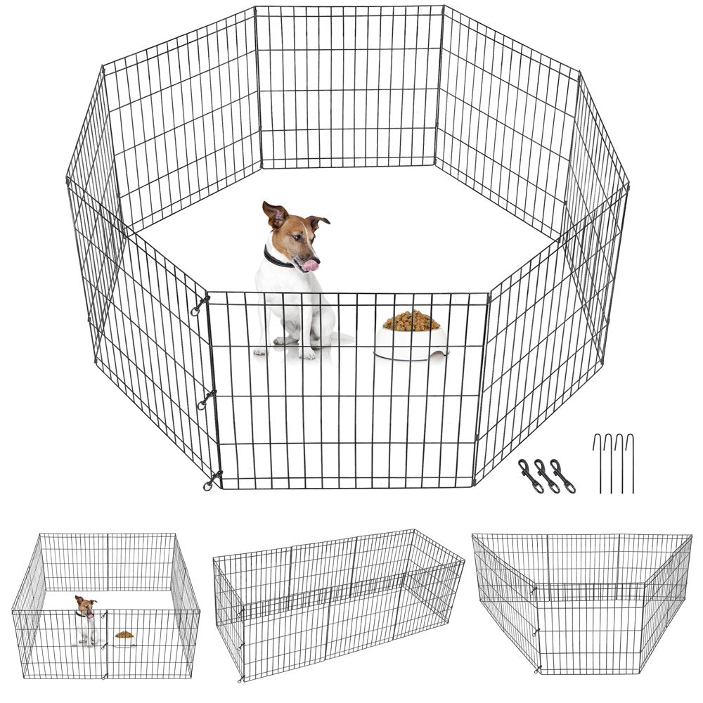 Homgarden 24-Inch Height Pet Playpen 8 Folding Panel Exercise Dog Fence Indoor Outdoor Animals & Pet Supplies > Pet Supplies > Dog Supplies > Dog Kennels & Runs HomGarden   