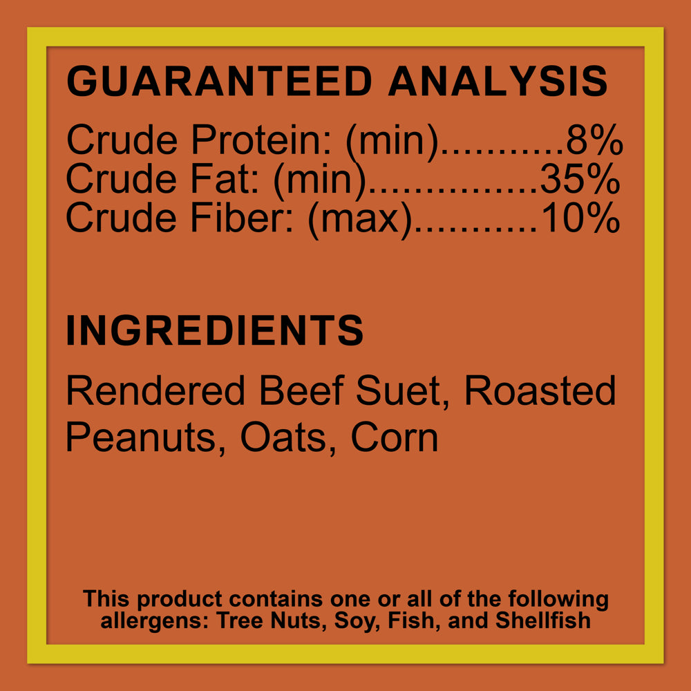 C&S Products Peanut Treat Suet, for Year round Feeding, 11 Oz Cake, Wild Bird Food Animals & Pet Supplies > Pet Supplies > Bird Supplies > Bird Treats Central Garden and Pet   