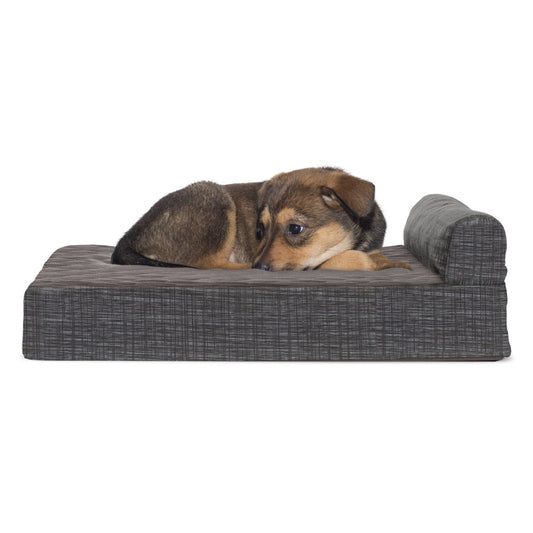 Furhaven Pet Products Dog Bed Orthopedic Quilted Fleece & Print Chaise Couch Pet Bed for Dogs & Cats, Espresso, Small Animals & Pet Supplies > Pet Supplies > Cat Supplies > Cat Beds FurHaven Pet   
