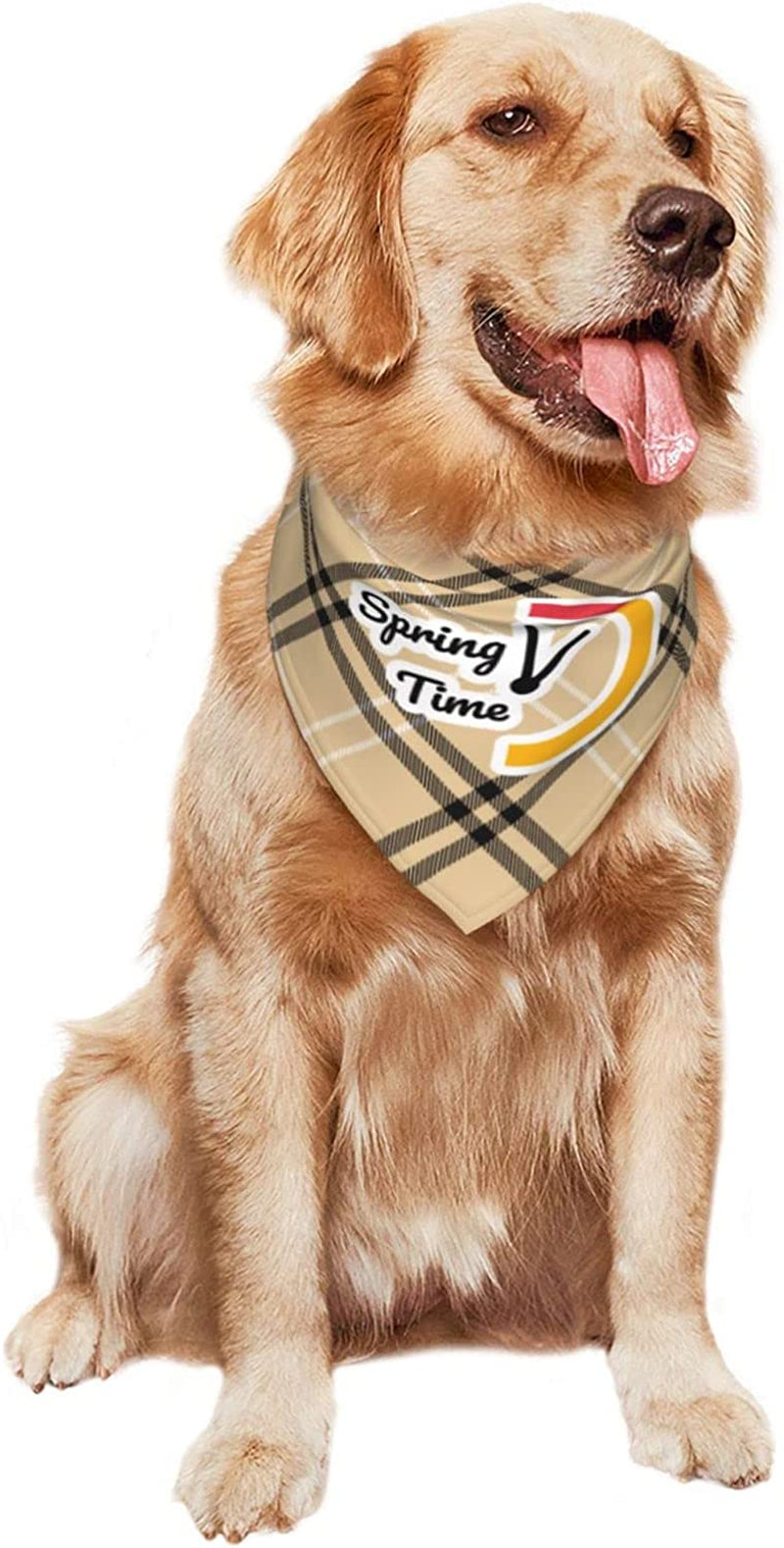 Spring Time Red Yellow Clock Pet Dog and Cat Decorative Triangle Scarf,Dog Bandana,Breathable and Stain Resistant. Animals & Pet Supplies > Pet Supplies > Dog Supplies > Dog Apparel ZALTAS   