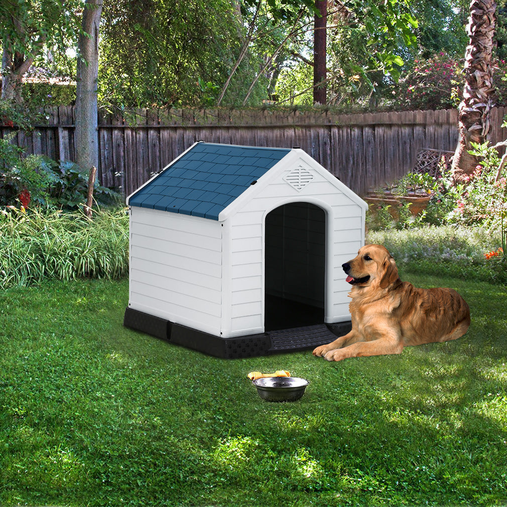 Indoor Outdoor Dog House Big Dog House Plastic Dog Houses for Small Medium Large Dogs 32 Inch High All Weather Dog House with Base Support for Winter Tough Durable House with Air Vents Elevated Floor Animals & Pet Supplies > Pet Supplies > Dog Supplies > Dog Houses Bestpet   