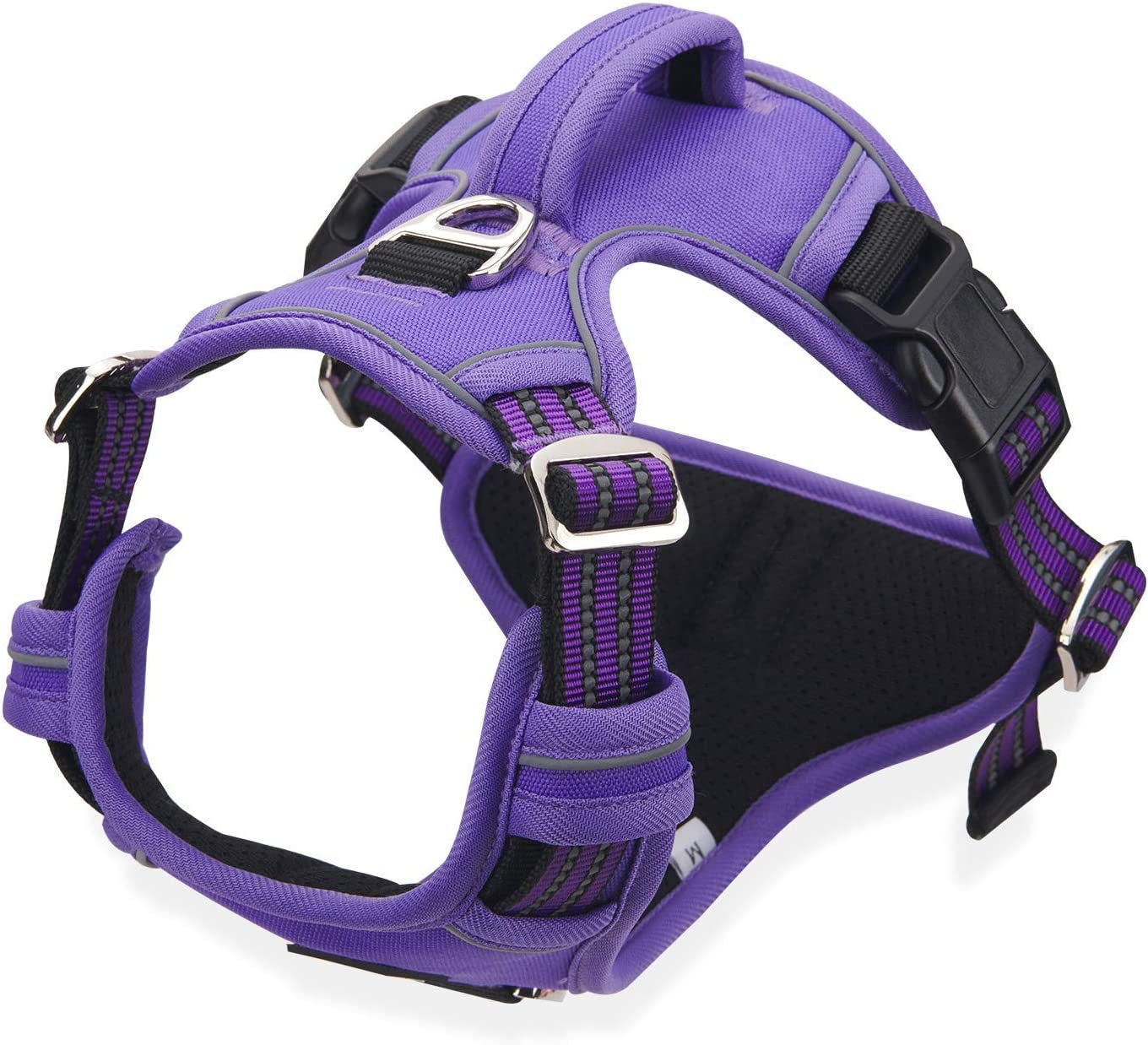 Dog Harness for Large Dogs No Pull with Handle 2 Metal Leash Clips, Adjustable Reflective Puppy Harness, Breathable Camo Oxford Padded Vest Easy Control Front Clip for Medium Large Dogs Animals & Pet Supplies > Pet Supplies > Dog Supplies > Dog Apparel Dociote Purple Small (Pack of 1) 