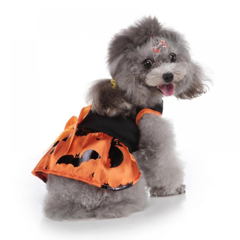 Topumt Pumpkin Dog Halloween Costume Dog Clothes for Small Medium Large Dogs Girl Dresses Puppy Party Apparel Doggie Wedding Dress Animals & Pet Supplies > Pet Supplies > Dog Supplies > Dog Apparel Topumt   