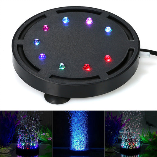 Costyle 12 Leds Aquarium Bubble Light Colorful Underwater round Fish Tank Lamp Aquarium Submersible Light Decor Animals & Pet Supplies > Pet Supplies > Fish Supplies > Aquarium Lighting Costyle   