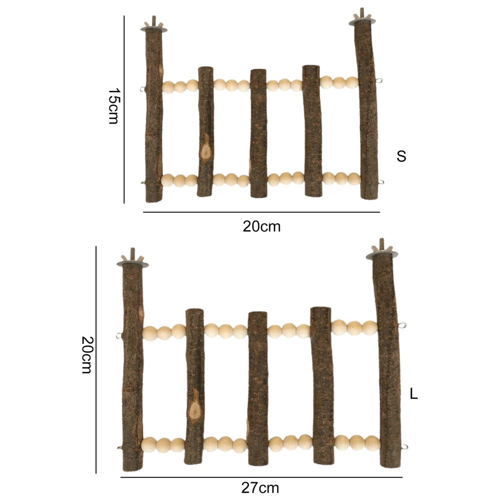 Mightlink Bird Stand Bite Resistant Easy to Disassemble Various Angle Installation Natural Materials Climb and Play Perched Portable Pet Bird Parrot Wooden Ladder for Indoor Animals & Pet Supplies > Pet Supplies > Bird Supplies > Bird Ladders & Perches Mightlink   