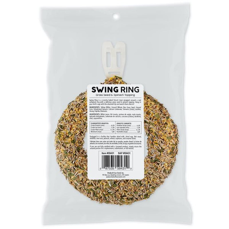 Sun Seed Grass Seed & Spinach Swing Ring Bird Treat 2.11 Oz - PDS-087535594310 Animals & Pet Supplies > Pet Supplies > Bird Supplies > Bird Treats SUN SEED   