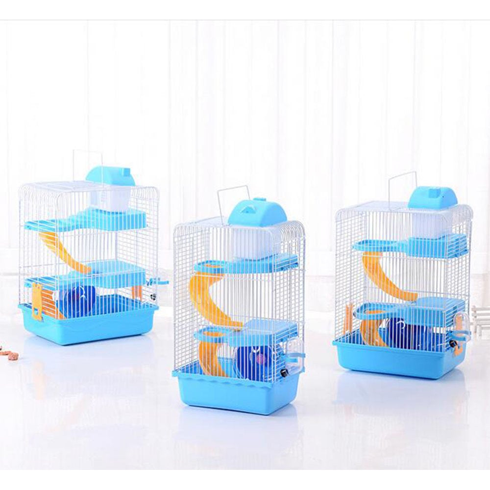 Assembly Pet Cage DIY Three Level Hamster Mice Habitat with Wheel & Slide for Small Animals Animals & Pet Supplies > Pet Supplies > Small Animal Supplies > Small Animal Habitats & Cages Generic   