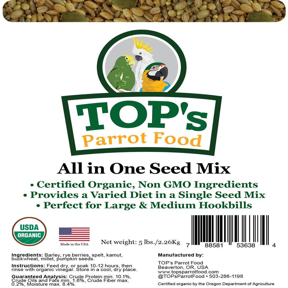 Top'S Parrot Food Large Bird Organic Everything Bundle Box of Pellets, Seeds and Treats Animals & Pet Supplies > Pet Supplies > Bird Supplies > Bird Food TOP's Parrot Food   