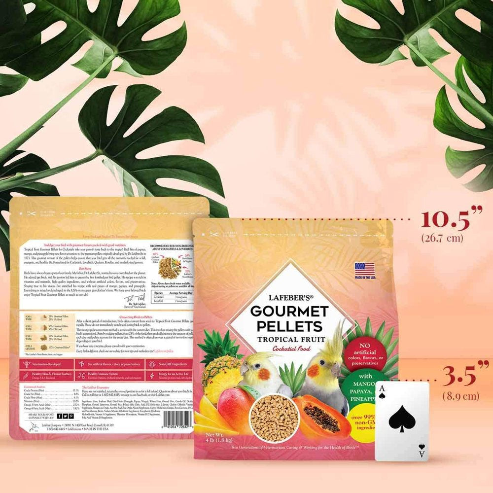 Lafeber Company Tropical Fruit Gourmet Pellets Cockatiel Bird Food 4 Pounds - PDS-041054726423