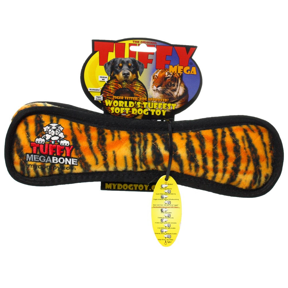 VIP Products Tuffy Durable Mega Dog Bone Toy, Tiger