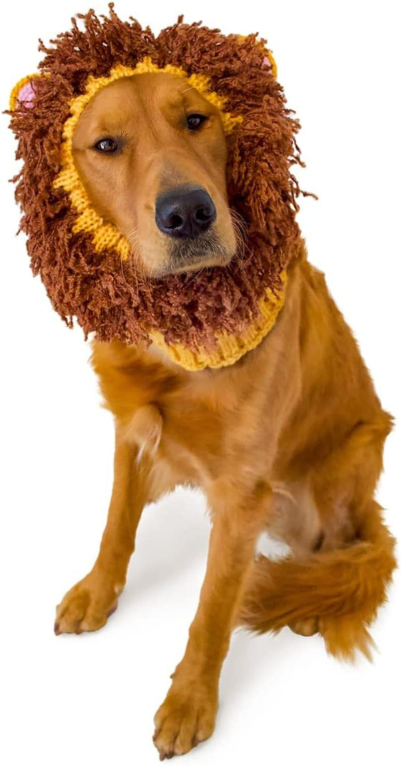 Zoo Snoods Lion Mane Costume for Dogs, Large - Warm No Flap Ear Wrap Hood for Pets, Dog Outfit for Winters, Halloween, Christmas & New Year, Soft Yarn Ear Covers Animals & Pet Supplies > Pet Supplies > Dog Supplies > Dog Apparel Zoo Snoods Large  