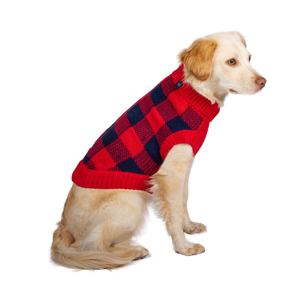 Gap Pet, Dog Clothes, Red Buffalo Plaid Pet Sweater Animals & Pet Supplies > Pet Supplies > Dog Supplies > Dog Apparel Mission Pets, Inc M  