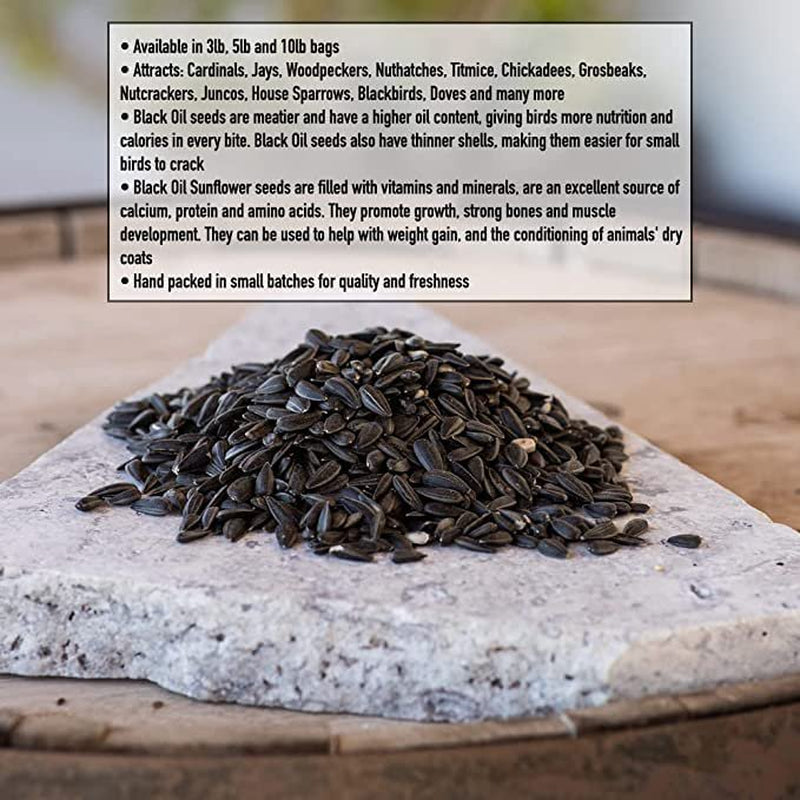 Desert Valley Premium Black Oil Sunflower Seeds - Wild Bird and Wildlife Food (3-Pounds)
