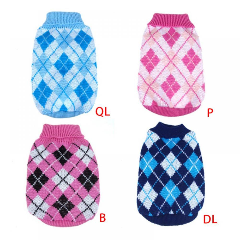 Stibadium Dog Sweater Dog Knit Sweater Plaid Dog Christmas Sweater Pet Sweatshirt with Harness Hole Winter Warm Dog Apparel Coat for Small Medium Dogs Animals & Pet Supplies > Pet Supplies > Dog Supplies > Dog Apparel Kernelly   