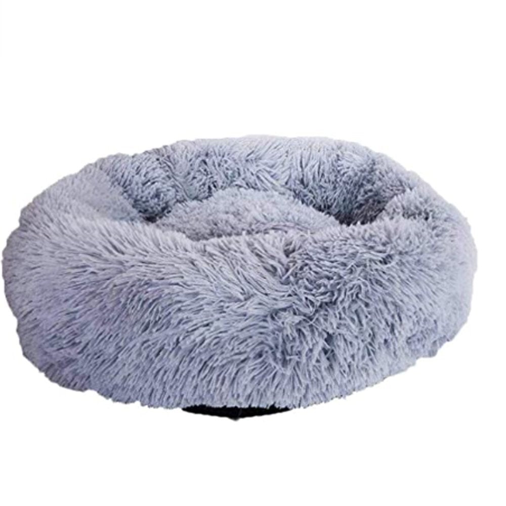 Pudcoco Pet Dog Cat Calming Bed Warm Soft Plush round Cute Nest Sleeping Animals & Pet Supplies > Pet Supplies > Cat Supplies > Cat Beds Pudcoco 80 cm Light Gray 