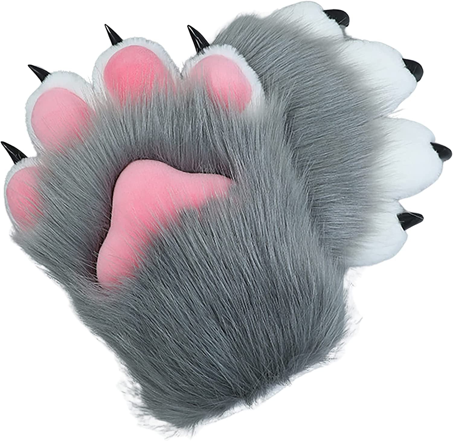 BNLIDES Cosplay Animal Cat Wolf Dog Fox Paws Claws Gloves Costume Accessories for Adults (White) Animals & Pet Supplies > Pet Supplies > Dog Supplies > Dog Apparel BNLIDES Grey  