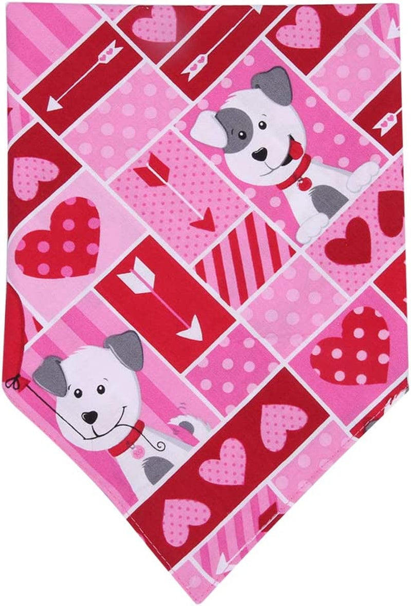 Valentine'S Day Dog Bandana Reversible Triangle Bibs Scarf Accessories for Dogs Cats Pets Animals Animals & Pet Supplies > Pet Supplies > Dog Supplies > Dog Apparel KZHAREEN   