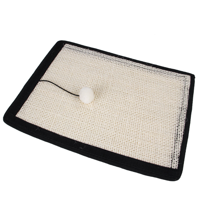 Pet Cat Scratching Post Board Cats Scratch Mat Sofa Sisal Pad Furniture Protector Scratcher with Fluffy Balls Animals & Pet Supplies > Pet Supplies > Cat Supplies > Cat Furniture Magicfly   