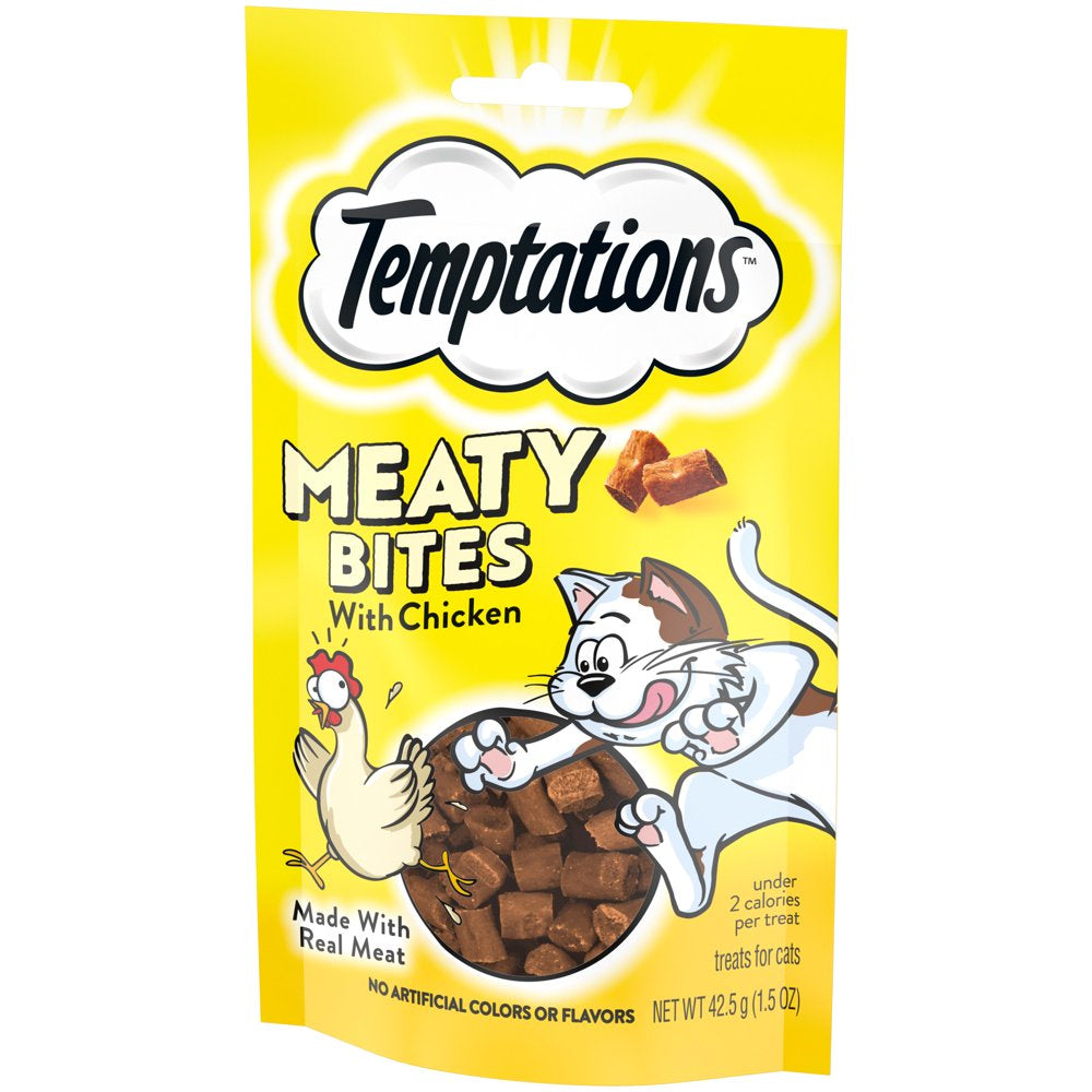 Temptations Meaty Bites Soft and Savory Chicken Flavor Treats for Cats, 1.5 Oz Pouch Animals & Pet Supplies > Pet Supplies > Cat Supplies > Cat Treats Mars Petcare   