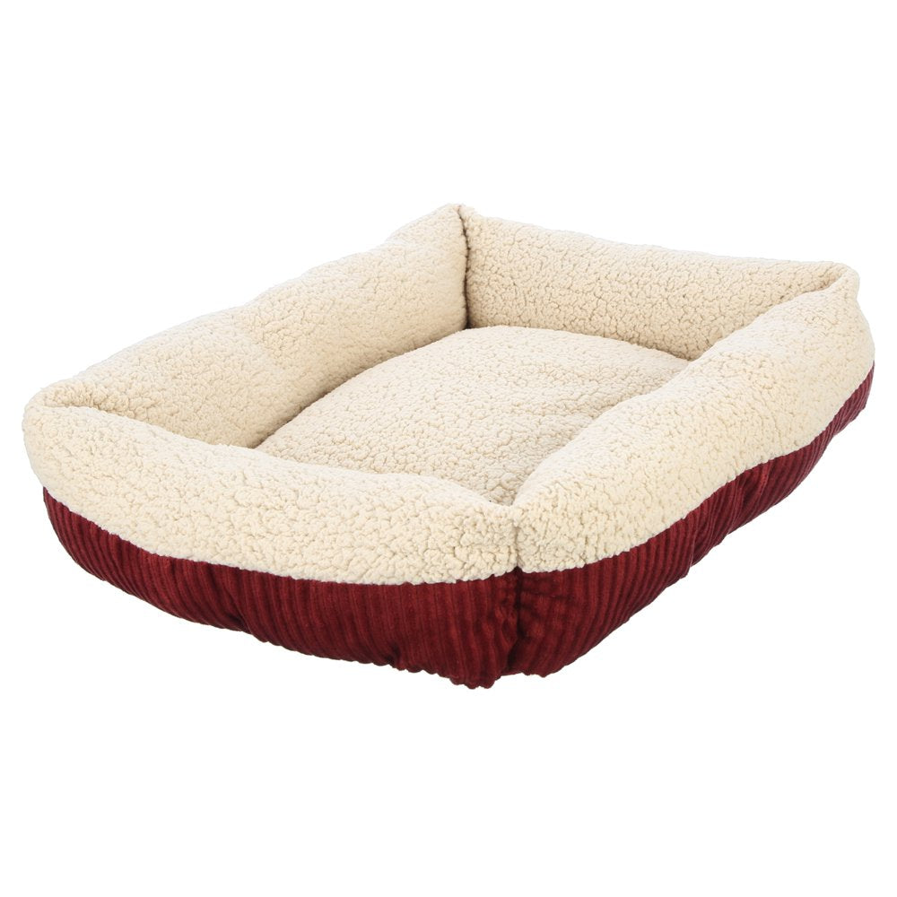 Aspen Pet Rectangular Pet Cat Bed, Red Animals & Pet Supplies > Pet Supplies > Cat Supplies > Cat Beds Doskocil Manufacturing Co Inc   