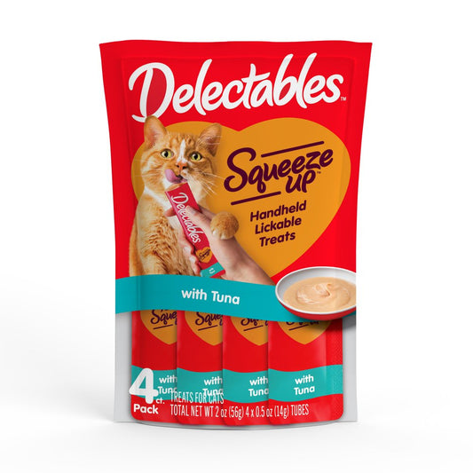 Hartz Delectables Squeeze up Lickable Wet Cat Treats, Tuna, 2Oz, 4 Pack Animals & Pet Supplies > Pet Supplies > Cat Supplies > Cat Treats Hartz Mountain Corp   