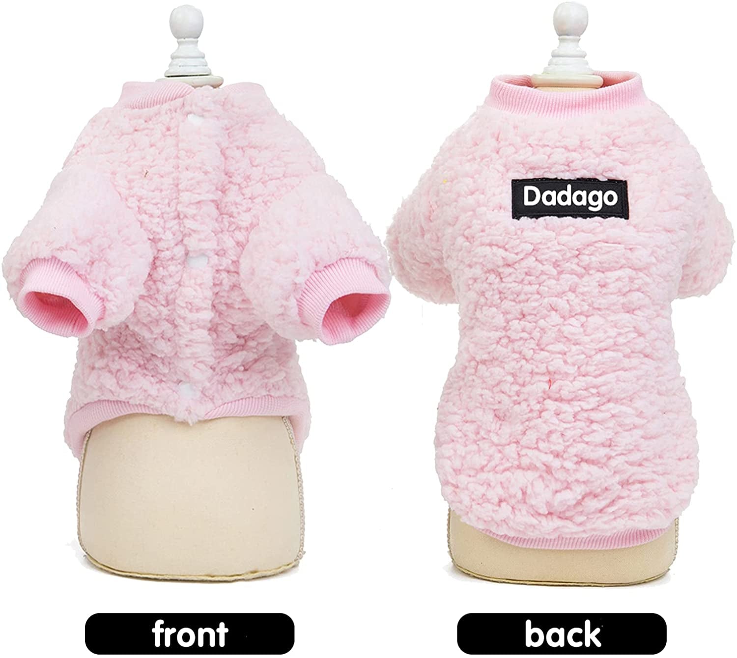 Small Dog Sweater Cat Puppy Winter Warm Coat Pet Cold Weather Cozy Fleece Clothes Cute Pullover Sweater for Small Dogs Girl Boy (Medium, Pink) Animals & Pet Supplies > Pet Supplies > Dog Supplies > Dog Apparel Winmany   