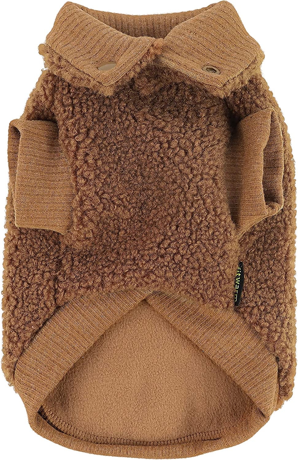 Fitwarm Vest Fuzzy Thick Sherpa Dog Coat Vest Turtleneck Sweater Puppy Winter Clothes Doggie Knitted Pet Cold Weather Clothes Doggy Pullover Jacket Cat Apparel Green Small Animals & Pet Supplies > Pet Supplies > Dog Supplies > Dog Apparel Fitwarm Brown XL 