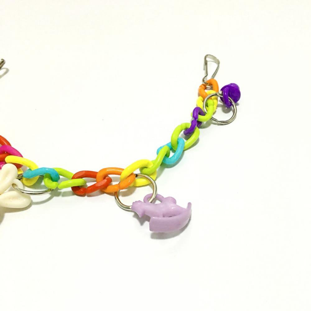 Bird Parrot Ringer Bells Toy Colourful Hanging Swing Bridge Ladder Pet Hamster Parrot Acrylic Chew Perch Metal Bell Birds Toy Lovebird Cage Accessories Animals & Pet Supplies > Pet Supplies > Bird Supplies > Bird Ladders & Perches Forzero   