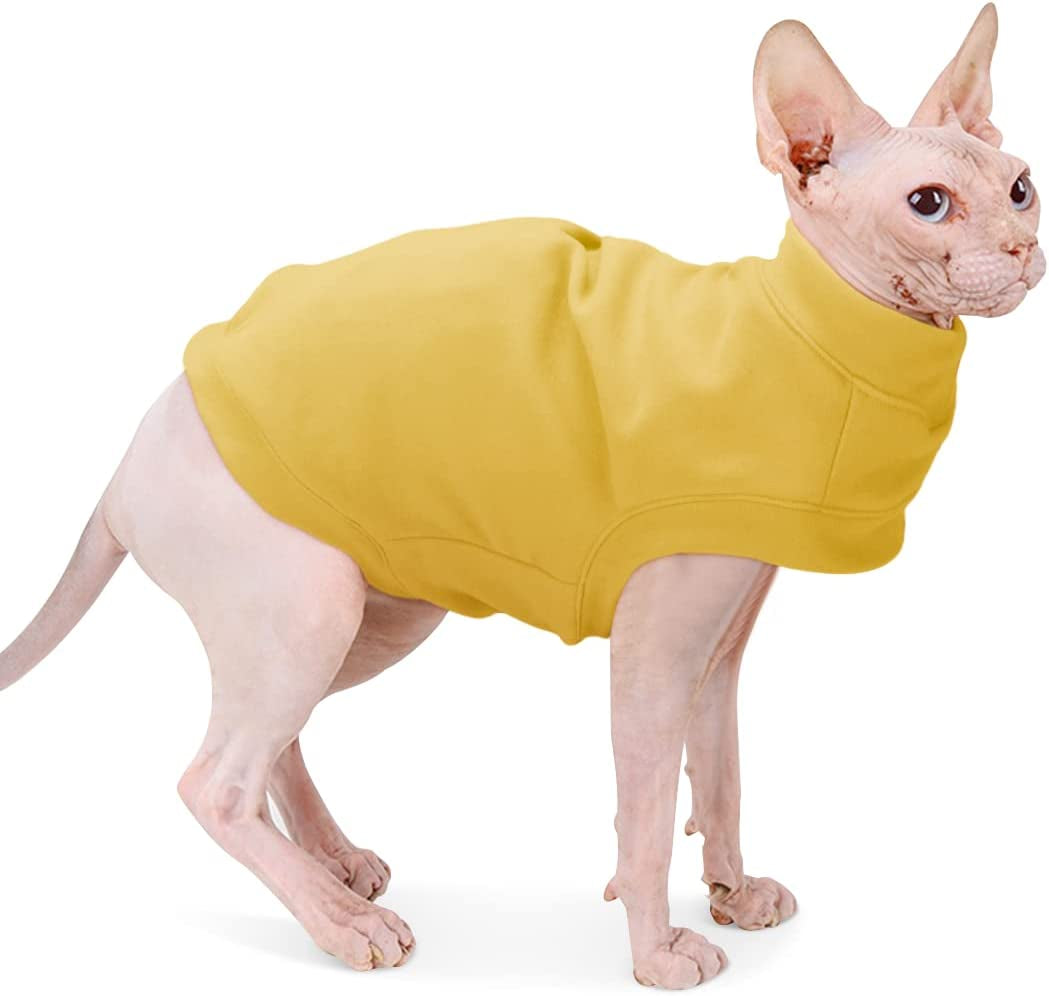 Soft Fleece Dog Sweatshirt - Warm Dog Sweaters for Small Medium Dogs Cats Cold Weather - Cat Sweater Pullover Stretchy Hoodie Easy on - Comfortable Dog Winter Clothes Pet Sweaters Vest for Doggie Animals & Pet Supplies > Pet Supplies > Dog Supplies > Dog Apparel Dociote Yellow Medium 