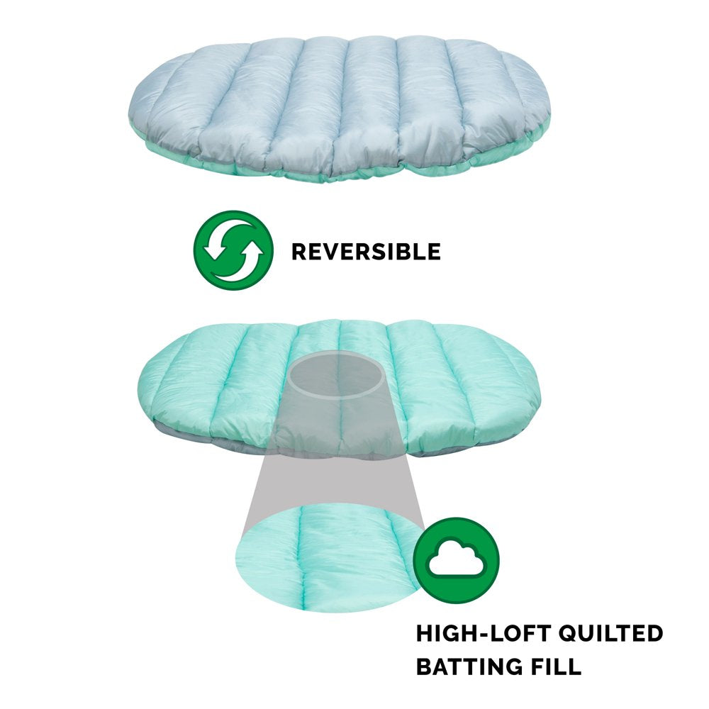 Furhaven Pet Dog Bed, Trail Pup Packable Stuff Sack Travel Pillow Bed with Bag for Dogs & Cats, Aqua & Granite Gray, Large Animals & Pet Supplies > Pet Supplies > Cat Supplies > Cat Beds FurHaven Pet   