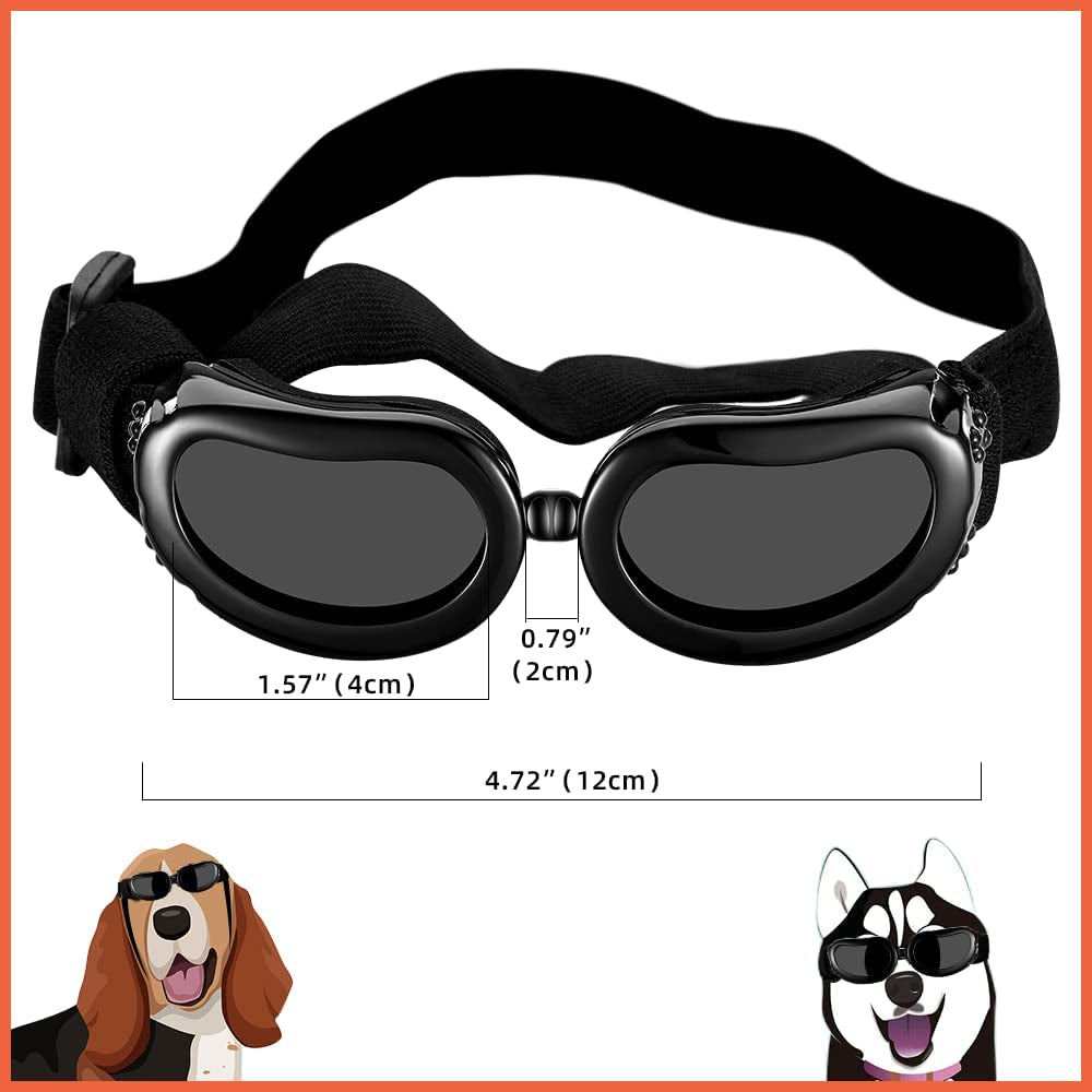 Small Dog Sunglasses Goggles, MAUMAPET UV Protection Goggles Eye Wear Protection with Adjustable Strap Waterproof Pet Sunglasses for Puppy Sun Glasses Dog Windproof Snowproof Anti-Fog Glasses Animals & Pet Supplies > Pet Supplies > Dog Supplies > Dog Apparel MAUMAPET   