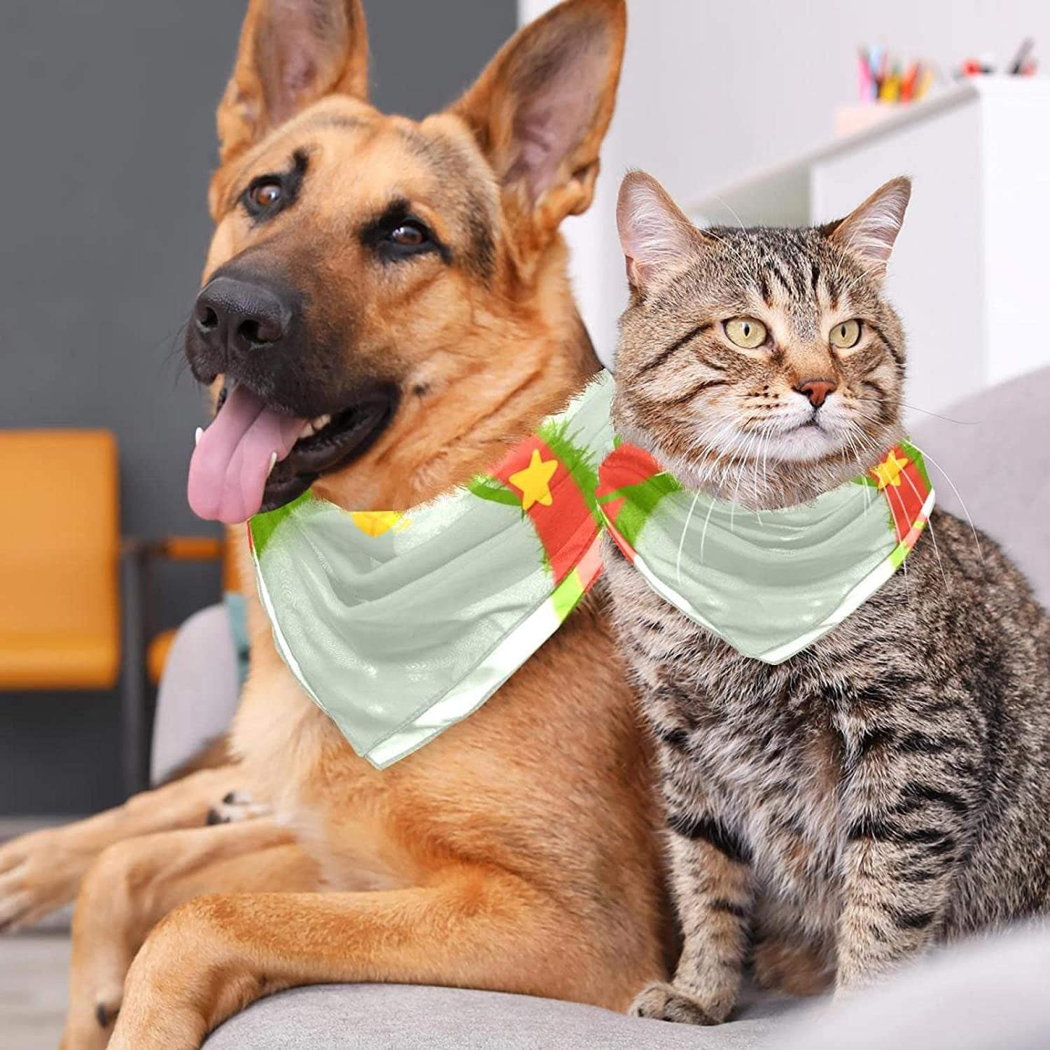 Dog Bandanas,Cat Triangle Bibs,Two Sizes,Letters Christmas Decoration,Pet Scarf for Small Medium Large Pets Animals & Pet Supplies > Pet Supplies > Dog Supplies > Dog Apparel tzhcjsjgs   